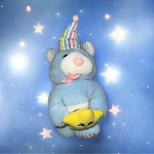 Kids II Musical Pull Toy Stuffed Plush Blue Bear Vtg 1993 Send In The Clowns